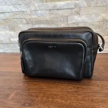 아네스베 앙제 레더 숄더백 카메라백 블랙