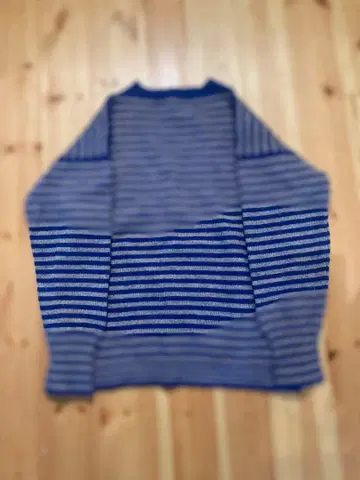 L' Tricoteur 파랑 그레이 스트라이프 스웨터