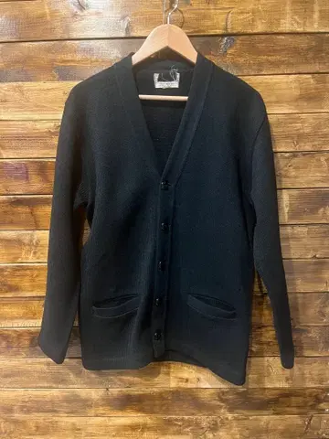 빈티지 레터드 가디건 블랙