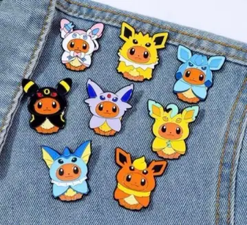 포켓몬 이브이 판초 부스터즈 핀 배지 8개