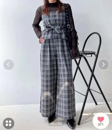 미사용 새상품 AS KNOW AS plus 체크 무늬 셋업