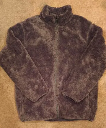 유니클로 퍼 리프 플리스 풀집 자켓 그레이 L 사이즈