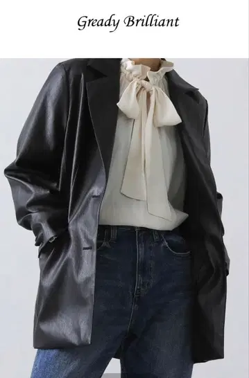 에코 가죽 테일러드 자켓