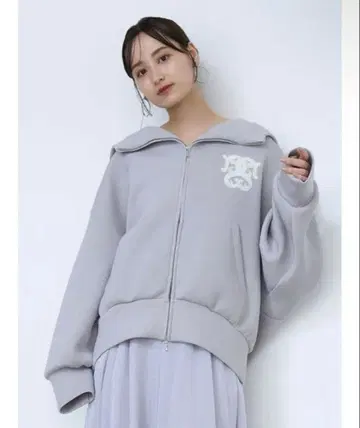 SNIDEL 스나이델 볼륨 후드티 그레이