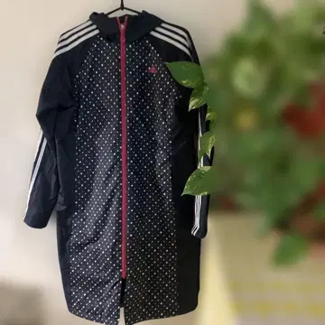 adidas 아디다스 도트 후드 부착 벤치 코트 사이즈 OT used