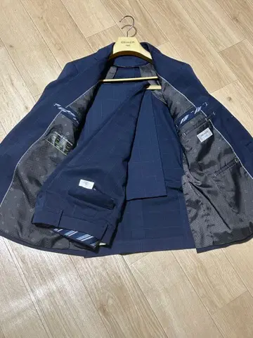 [2벌] 오리히카 워셔블 방주름 체크 무늬 비즈니스 정장