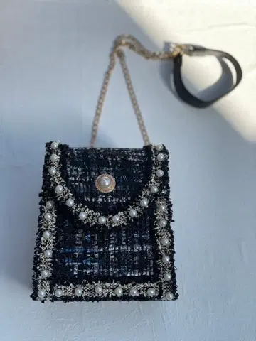 미사용 새상품 펄 트위드 백