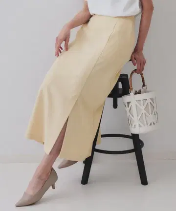 멜란지 내로우 플레어 스커트