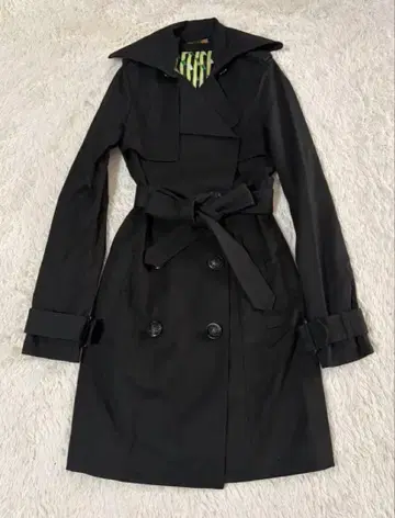 [ 미사용 ] SLY 블랙 트렌치코트 롱 기장 M 허리 벨트 포함
