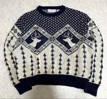 노르딕 스웨터 루돌프 무늬 사이즈 L