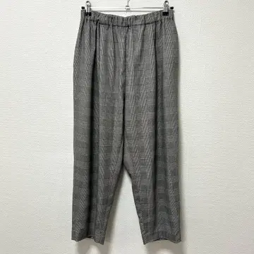 mizuiro ind 체크 이지 팬츠 사이즈 2 그레이 계열