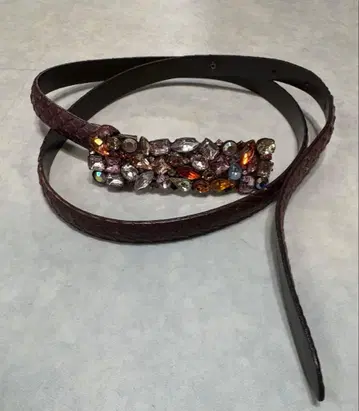 반짝이는 벨트 이탈리아제 크로커다일