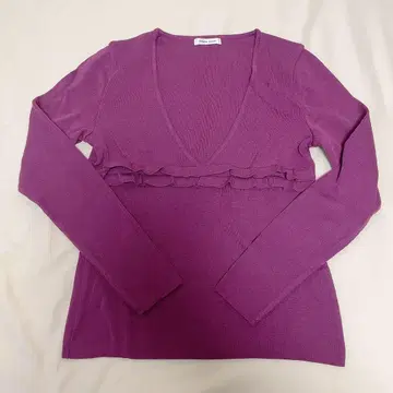 style com 도쿄 스타일 상의 긴팔 니트 니트 보라색