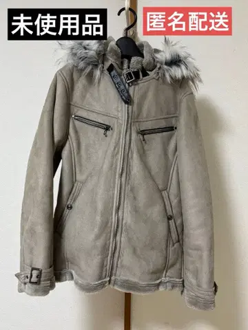 베이지? 퍼 달린 무스탕 라이더 자켓 M