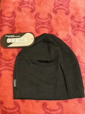 [ 미사용 새상품 ] evoke 블랙 니트 모자 비니 울 100%