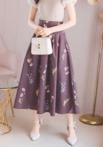 WILLSELECTION 가을 보타니컬 플라워 턱 스커트