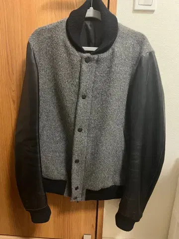 DESIGNWORKS 바시티 자켓 가죽 알파카