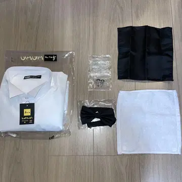 결혼식 신랑 남성용 윙카라 셔츠 + 잡화 세트 M 사이즈