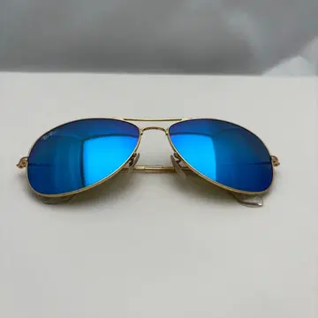 [ 거의 미사용 ] Ray-Ban 레이밴 COCKPIT 골드 블루 미러