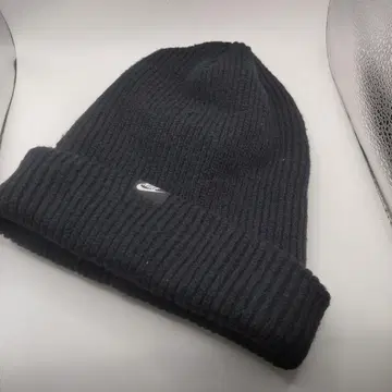 2577 NIKE 로고 니트 캡 블랙