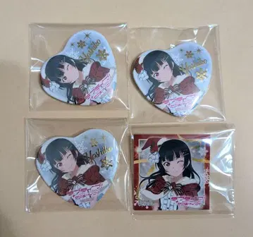 Aqours 징글벨이 멈추지 않아 요시코 츠시마 하트형 캔뱃지 스티커