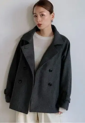 멜톤 저리 스탠드 카라 트렌치코트