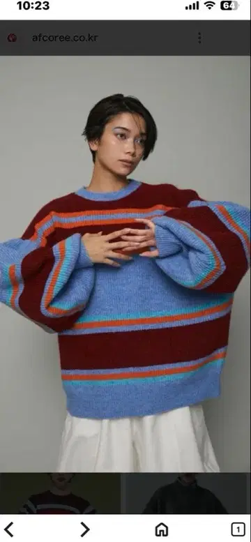 HeRIN.CYE 보더 니트탑 오버 실루엣