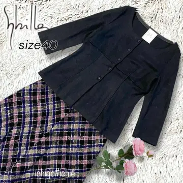 새상품급 Sybilla/시빌라 울 칠부 소매 상의 40 블랙 1048E