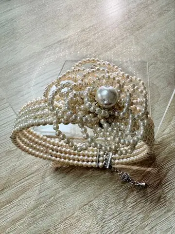 펄 꽃 모티브 목걸이