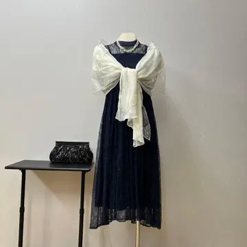 [새상품] 4세트 네이비 레이스