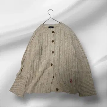 빅 사이즈! KEITH/키이스/케이블 니트 가디건/울 44