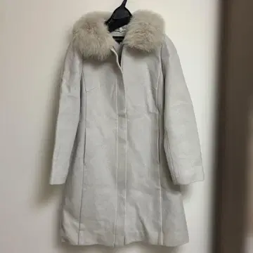 퍼 라이트 그레이 롱 코트