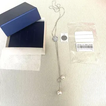 Swarovski 롱 목걸이 실버, 블루