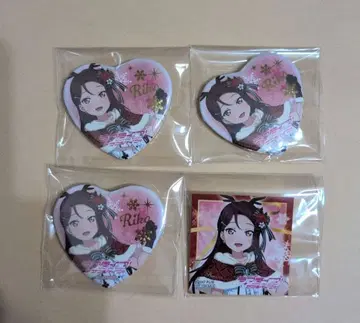 Aqours 징글벨이 멈추지 않아 사쿠라우치 리코 하트형 캔뱃지 스티커