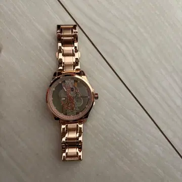 로즈 골드 스켈레톤 자동 시계