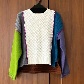 빔즈하트 패치워크 니트 풀오버