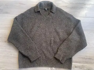 유니클로 c 믹스얀 폴로 스웨터 L 올리브