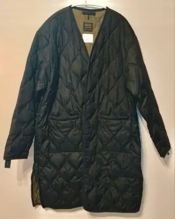 [ TAION/타이온 ] 밀리터리 지퍼 V넥 다운 코트 M Black