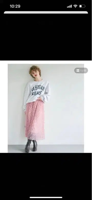 coca 핑크 웨이브 샤샤 스커트 M 택 포함