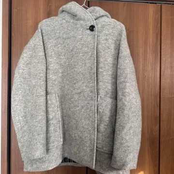 IEDIT 후드 부착 그레이 자켓