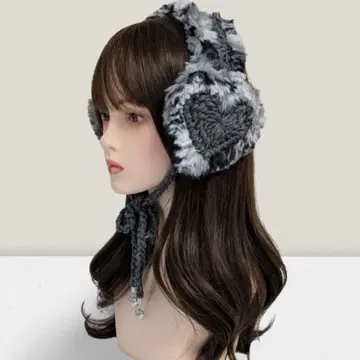 핸드메이드 귀도리 귀마개 블랙 귀마개 니트 y2k 그런지