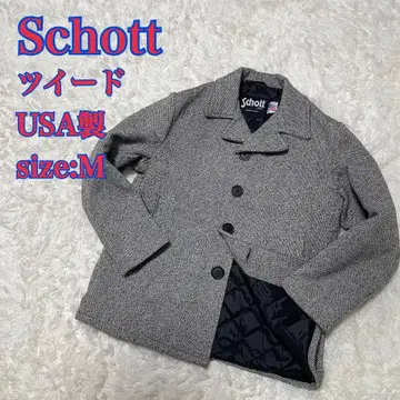 레어! 샷 P 코트 싱글 트위드 그레이 USA제