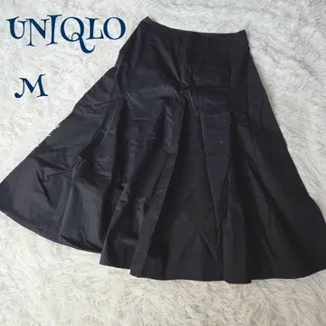 [유니클로] 면 100% 롱 기장 플레어 스커트 M 베이직 무지 심플