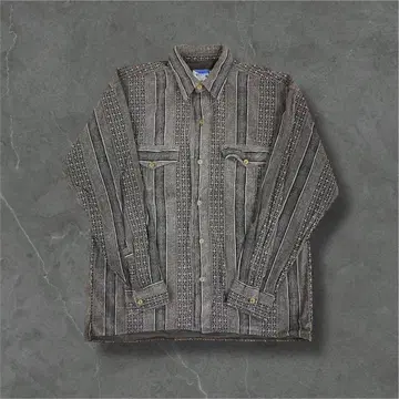 00s XL TURHAN COLLECTION 올 패턴 디자인 셔츠 그레이