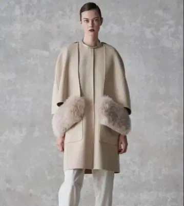 drawer 울 리버서블 퍼 케이프 코트 36