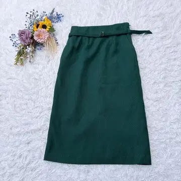 새상품급*Te chichi 롱 타이트 스커트 벨트 포함 다크 그린 S