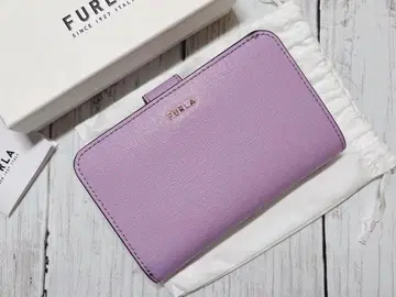 새상품 FURLA 한정 컬러 바빌론 M 접이식 지갑 라벤더&베이지