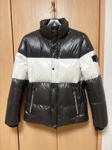 G-stage 바이컬러 볼륨 숏 다운 자켓 L 카키 그레이