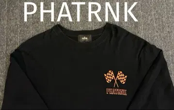 팻랭크 PHATRNK 체크 무늬 깃발 롱티 양면 프린트 블랙