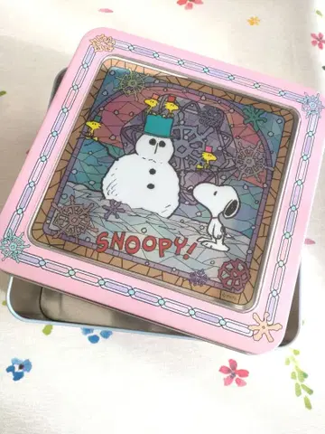 칼디 스누피 윈터 아트틴 핑크 (과자 없음)